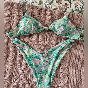 Grey Bandit Bikini Swim Suit Ana Medium Tie Top